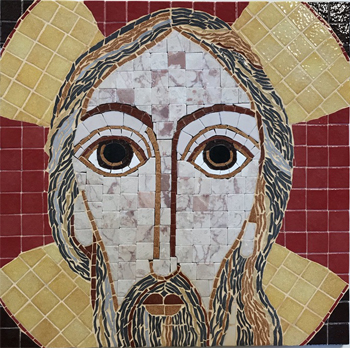 Christ (style Rupnick) Tableau à accrocher au mur (40 x 40cm) Marbre et émaux brillants 138€